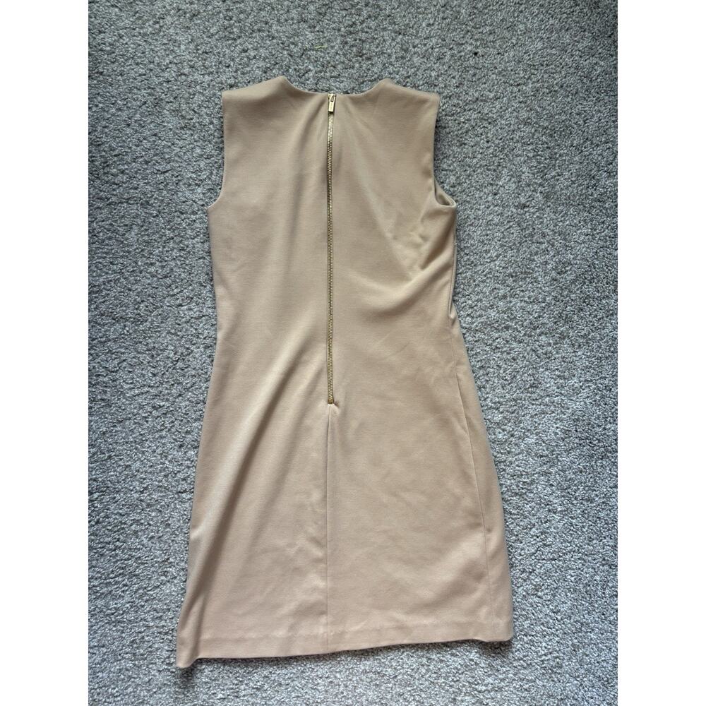 Calvin Klein Tan Sleeveless Sheath Dress Size 8 Career Office Stretch - Picture 8 of 9